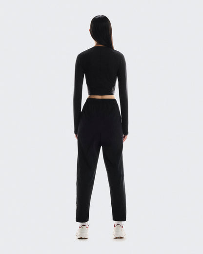 Women's Studio Long-T Crop Black - US 2291
