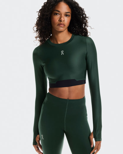 Women's Train Long Sleeve Crop Obsidian - US 3701