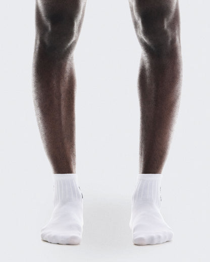 Logo Sock Mid 3P White - US 0691