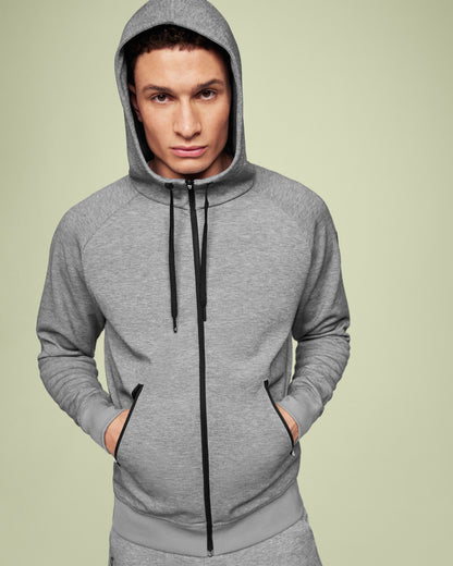 Men's Zipped Hoodie Grey - US 2703